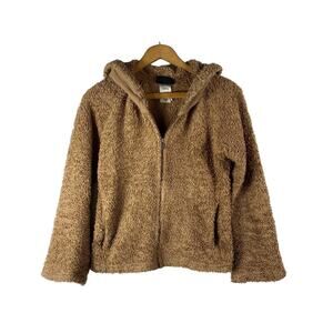 Patagonia Synchilla Teddy Hoodie Jacket Size Small Womens Tan Light Brown Hooded